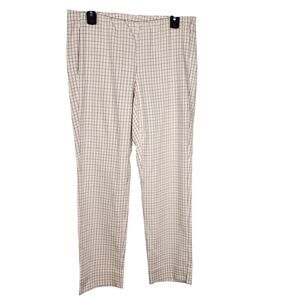 J. Jill Pants Women Size 10 Pink Plaid Essential Cotton Stretch Pull On Mid-Rise